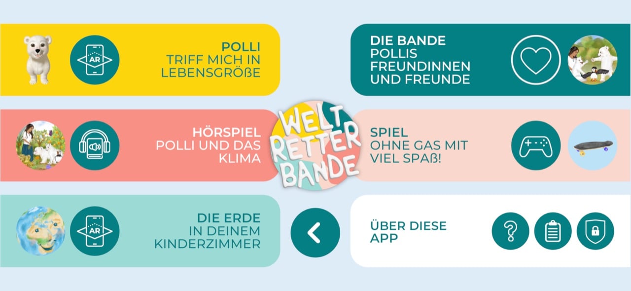 App-Menü mit allen Features